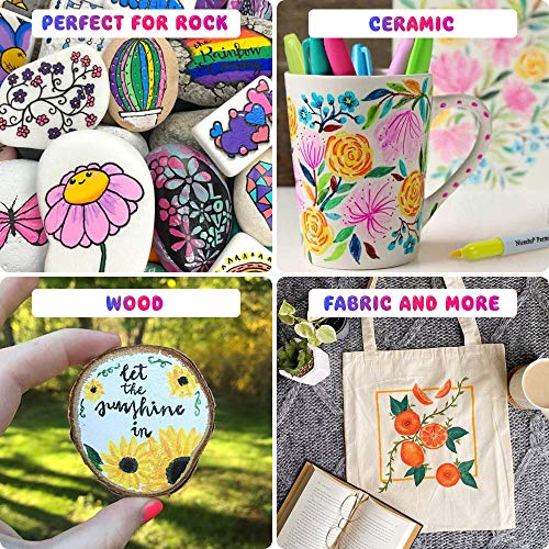 Permanent Markers, 30 Colored Fine Point Marker Pens, Waterproof M...