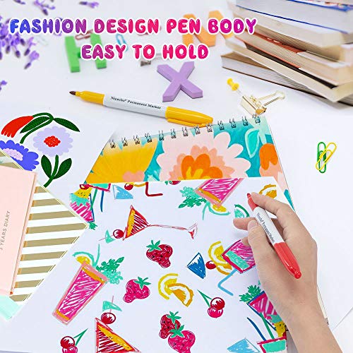 Permanent Markers, 30 Colored Fine Point Marker Pens, Waterproof M...