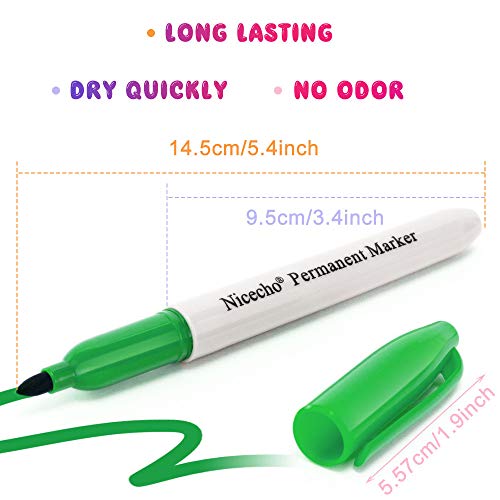 Permanent Markers, 30 Colored Fine Point Marker Pens, Waterproof M...
