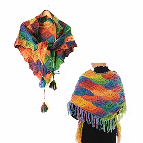 2 Skeins Rainbow Soft Yarn 100% Wool Gradient Multi Color Yarn for...