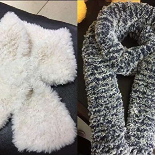 NICEEC 2 Skeins Super Soft Fur Yarn Chunky Fluffy Faux Fur Yarn Ey...