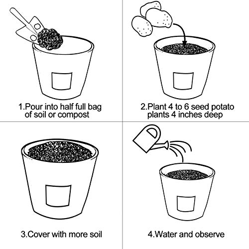 Nicheo 3 Pcs 6.5 Gallon Garden Boxes, Easy to Harvest, Planter Pot...