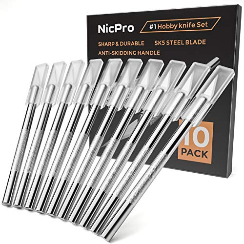 Nicpro 10 PCS #1 Precision Cutter Hobby Knife Set, Exacto Refill C...