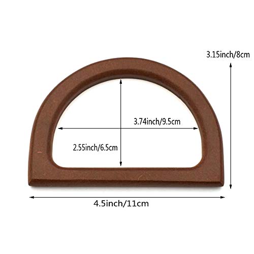Nifocc Wooden D Shaped Handles Handle Replacement for Handmade Bag...