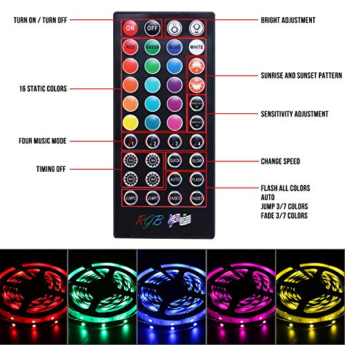 LED Strip Lights,NightScene 32.8FT LED Music Sync Color Changing L...