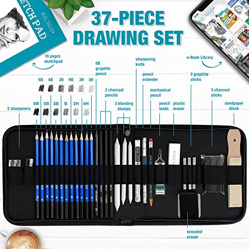 Drawing Pencils Art Supplies - 37 Sketching Art Set - Each Art Sup...