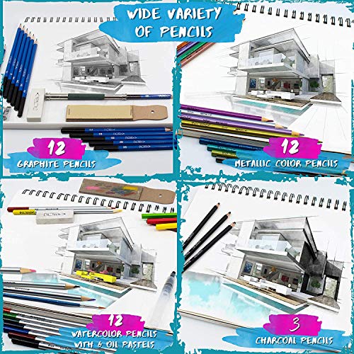 Drawing Watercolor Pencils Art Supplies – 54 Coloring and Sketchin...