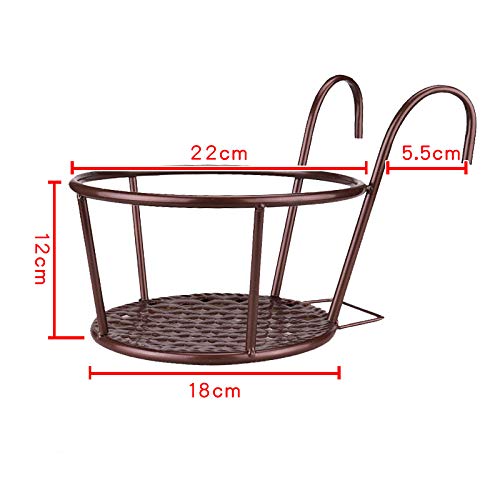 NILICAN Hanging Rail Planter Baskets Gardening Wrought Iron Hangin...