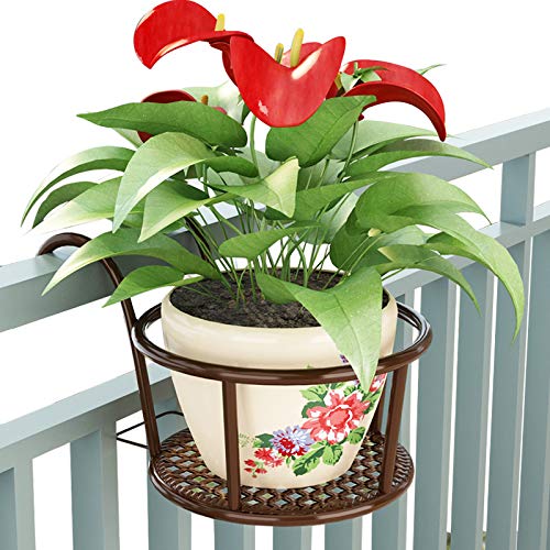 NILICAN Hanging Rail Planter Baskets Gardening Wrought Iron Hangin...