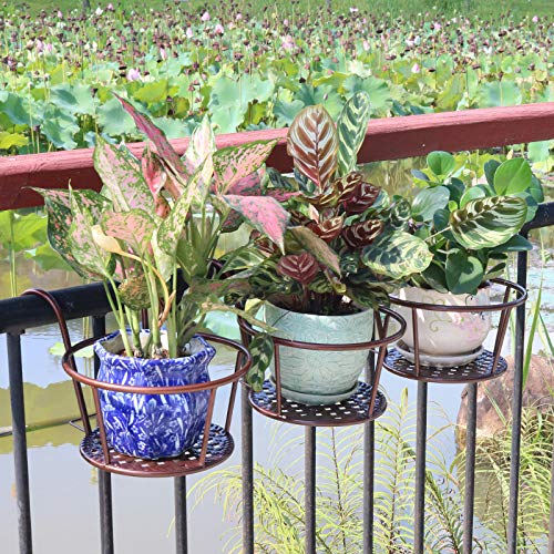 NILICAN Hanging Rail Planter Baskets Gardening Wrought Iron Hangin...