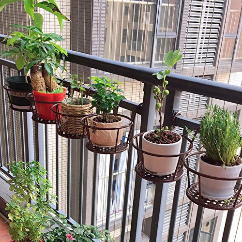 NILICAN Hanging Rail Planter Baskets Gardening Wrought Iron Hangin...