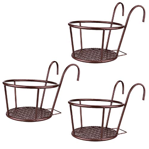 NILICAN Hanging Rail Planter Baskets Gardening Wrought Iron Hangin...