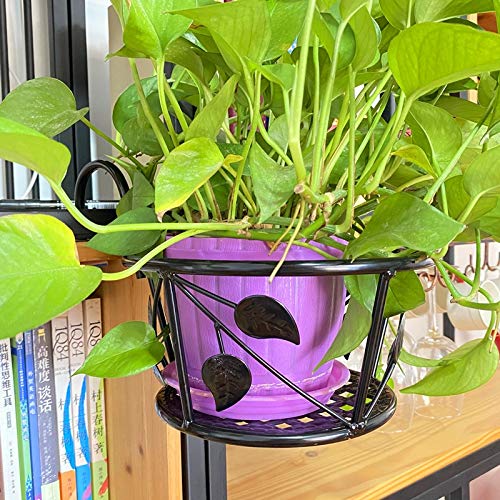 NILICAN Hanging Rail Planter Baskets Wrought Iron Hanging Flower B...