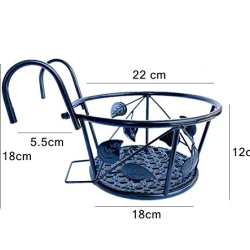 NILICAN Hanging Rail Planter Baskets Wrought Iron Hanging Flower B...