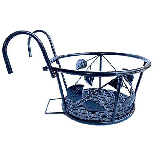 NILICAN Hanging Rail Planter Baskets Wrought Iron Hanging Flower B...