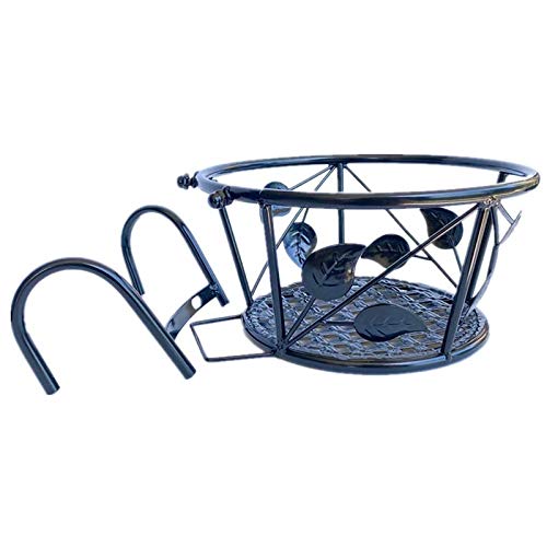 NILICAN Hanging Rail Planter Baskets Wrought Iron Hanging Flower B...