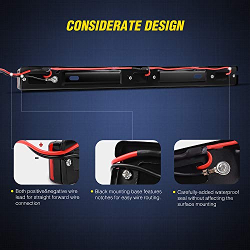 Nilight TL-11 1PC Red 9 LED ID Bar Marker Tail Black Stainless Ste...