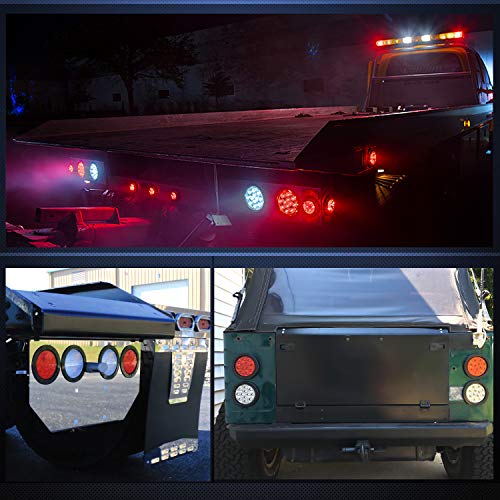Nilight TL-18 2PCS 4 Round Red LED w/Surface Mount Grommet Plugs ...