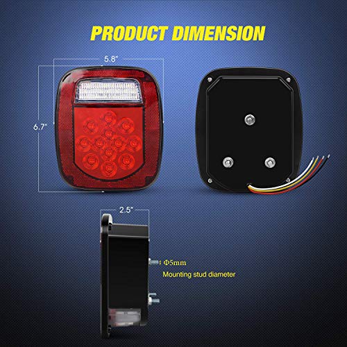 Nilight - TL-21 2PCS 39 LED Universal Stop Turn Tail Light for Tru...