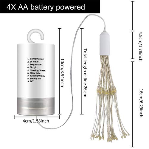 2 Pack 198 LED Fireworks Lights, Hanging Starburst Lights, Battery...