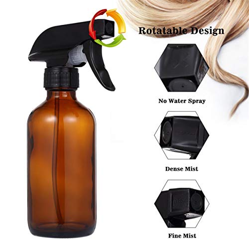 Nisorpa 16oz Amber Glass Spray Bottles 6 Pack Refillable Essential...
