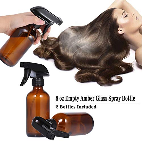 Nisorpa 16oz Amber Glass Spray Bottles 6 Pack Refillable Essential...
