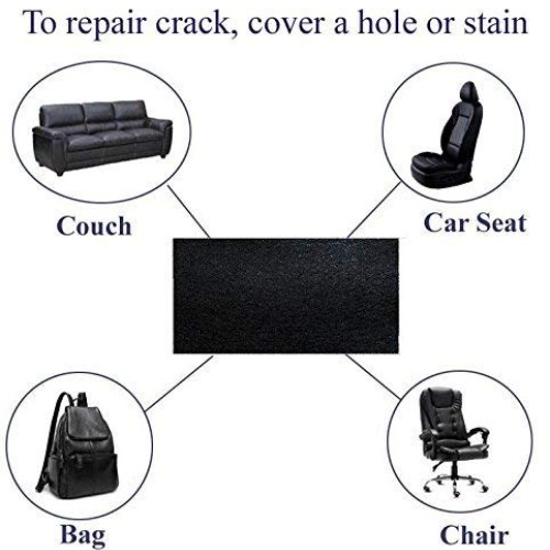Nisorpa 6pcs Self Adhesive Leather Repair Patch Black PU Leather P...