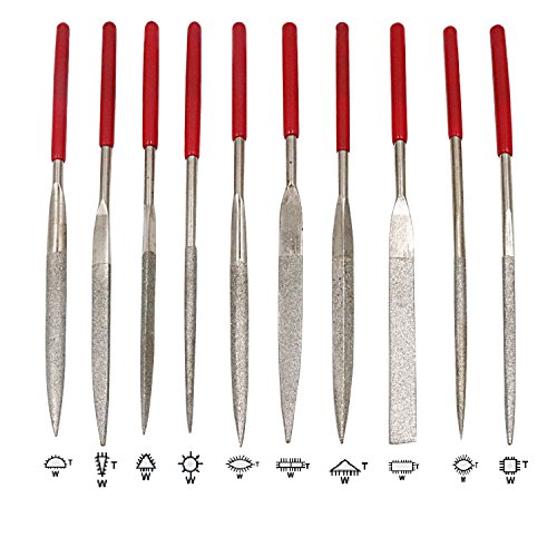 NIUPIKA Diamond Needle File Set with Clean Brush Storage Box, Hand...