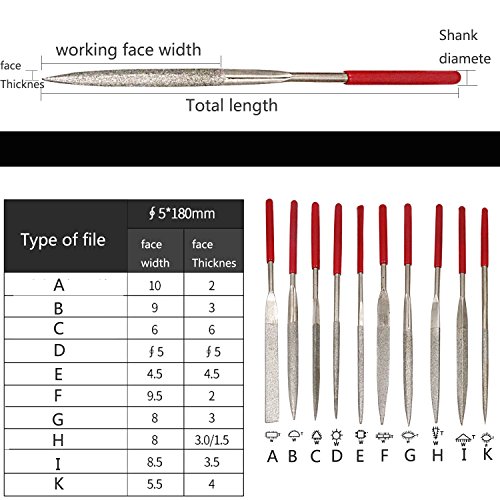 NIUPIKA Diamond Needle File Set with Clean Brush Storage Box, Hand...