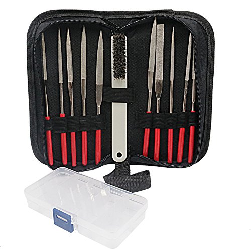 NIUPIKA Diamond Needle File Set with Clean Brush Storage Box, Hand...