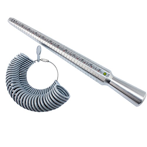 NIUPIKA Ring Mandrel Sizer Set Metal Ring Gauge Sizers Finger Size...