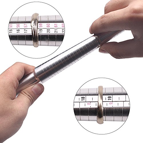 NIUPIKA Ring Mandrel Sizer Set Metal Ring Gauge Sizers Finger Size...