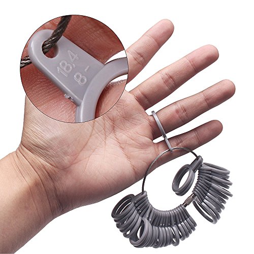NIUPIKA Ring Mandrel Sizer Set Metal Ring Gauge Sizers Finger Size...