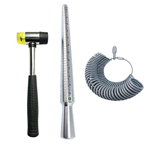 NIUPIKA Ring Mandrel Sizer Set Metal Ring Gauge Sizers Finger Size...