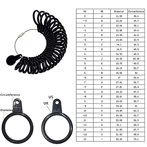 NIUPIKA Ring Sizer Set Finger Size Gauge Measure Tool Jewelry Sizi...