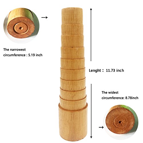 NIUPIKA Wooden Step Bracelet Mandrel Sizer Adjust Bangle Sizing Wi...