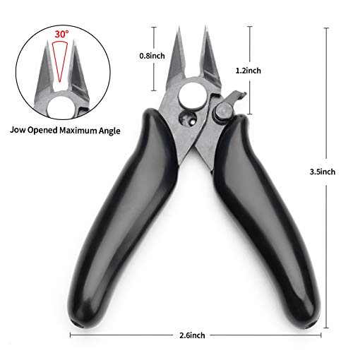 Wire Cutters, Flush Cutter 3.5 Inch Micro Cutterblack