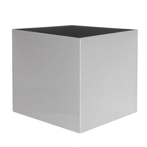 Madeira Cube Planter - Brushed Metal - 16L x 16W x 16H - Square...