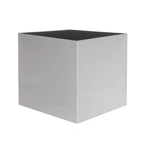 Madeira Cube Planter - Brushed Metal - 16L x 16W x 16H - Square...