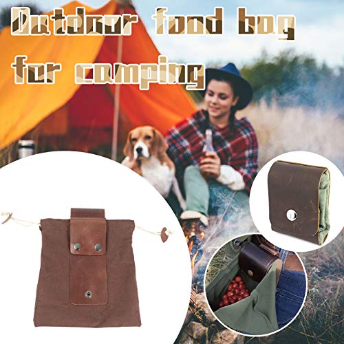 Bushcraft Bag for Men Leather Waxed Canvas Belt Pouch Leather Waxe...