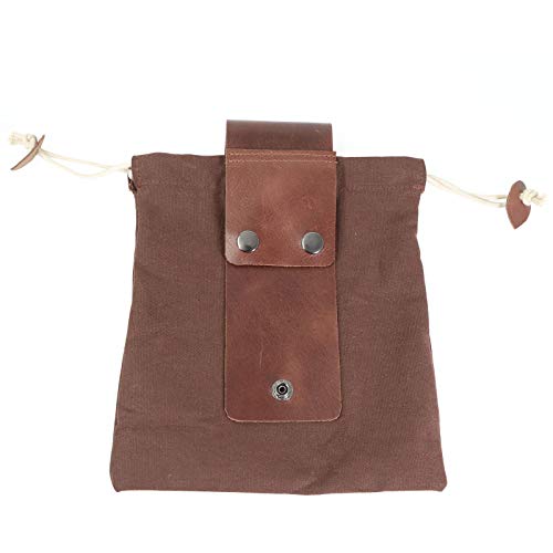 Bushcraft Bag for Men Leather Waxed Canvas Belt Pouch Leather Waxe...
