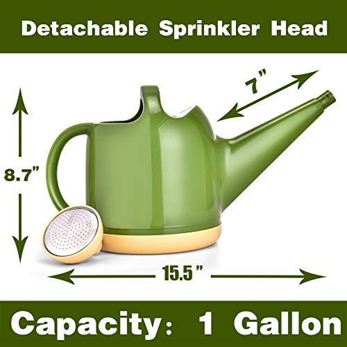 NOBONDO Watering Can 1 Gallon with Sprinkler Head, Plant Watering ...