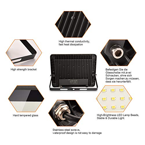 2PCS 100W LED Outdoor Floodlight, 10000LM Led Floodlight Super Bri...