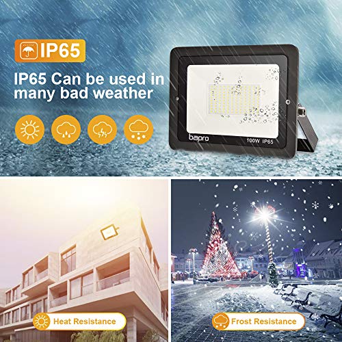 2PCS 100W LED Outdoor Floodlight, 10000LM Led Floodlight Super Bri...