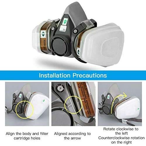 AiliveSun 7 in1 Half Face Cover Facepiece Mouse Cover 6200 Spray P...