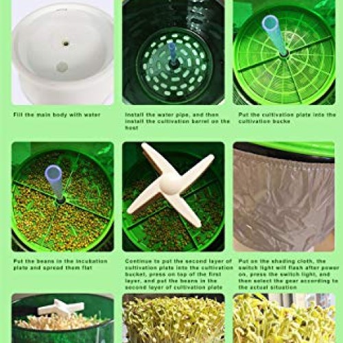 Ethedeal Bean Sprouts Machine-110V 2-Layer Automatic Bean Sprouts ...