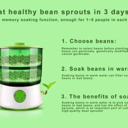 Ethedeal Bean Sprouts Machine-110V 2-Layer Automatic Bean Sprouts ...