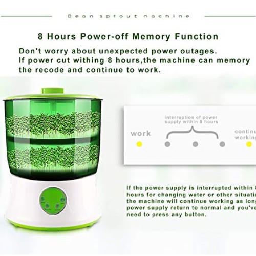 Ethedeal Bean Sprouts Machine-110V 2-Layer Automatic Bean Sprouts ...