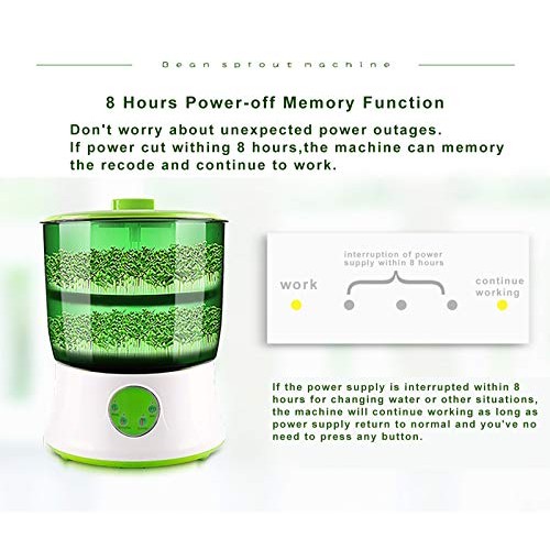 Ethedeal Bean Sprouts Machine-110V 2-Layer Automatic Bean Sprouts ...
