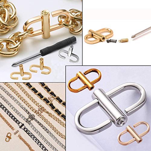 Metal Buckles for Adjustable Chain Strap Bag Length Screw Reinforc...